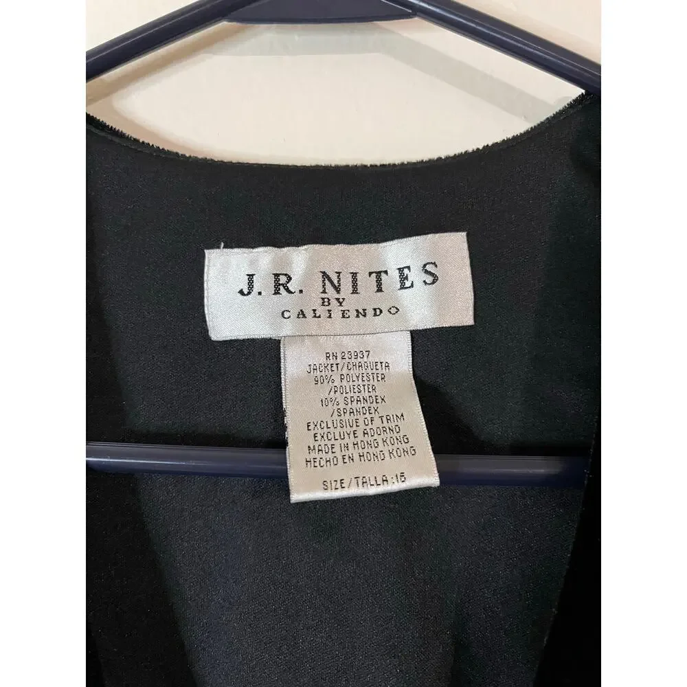 Vintage J. R. Nites by Caliendo Black Velvet Women's Top